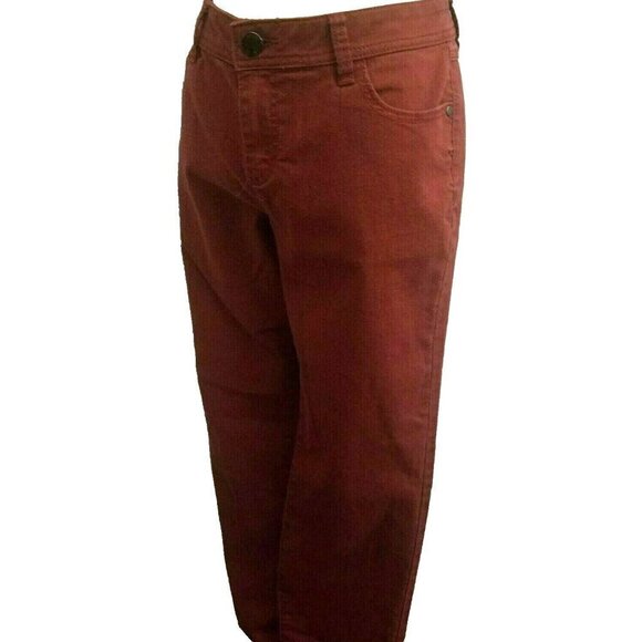 Elle Jeans Women Size 14 Burgundy Stretch Mid Rise Pockets - Picture 6 of 12